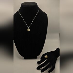 Sterling Silver 925 BBJ Pendant Necklace And Ring Set